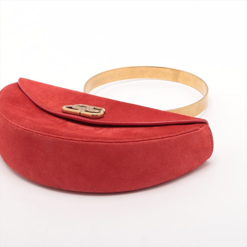 Balenciaga Half Moon Suede Handbag Red - Picture 3 of 8